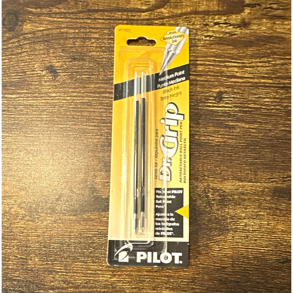 Pilot Dr. Grip Retractable Ballpoint Pen Refills Black Medium 2 Pack